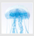 голубая медуза из бумаги